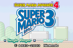 Super Mario Advance 4 - All 38 e-Reader Levels Title Screen